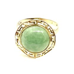 14k 585 Jadeite Ring Sz 6.75