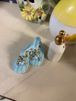 Vintage baby shower, salt, and pepper shakers