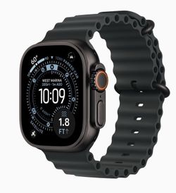Apple watch ultra 3 titanium black and gray 49mm 32gb  Used once includes four bands (black leather , white and black see thru and gray) and charger