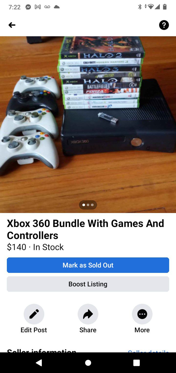 Xbox 360 Bundle With Games And Controllers