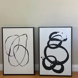 16"x24" Black Framed Canvas Print -Modern And Contemporary Style