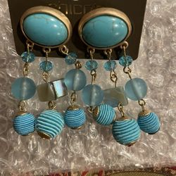  Beautiful turquoise earrings Chicos 