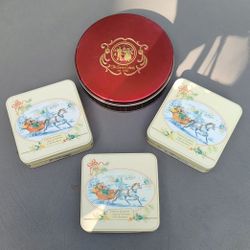 Vintage Swiss Colony Christmas tins, featuring artwork by Helen Andres. - One For $5, All Four For$15