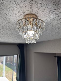 Crystal Flush Mount Ceiling Light Fixture