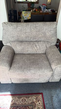 Grey Fabric Loveseat Sofa