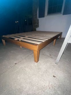 Full size wood bed frame- sturdy