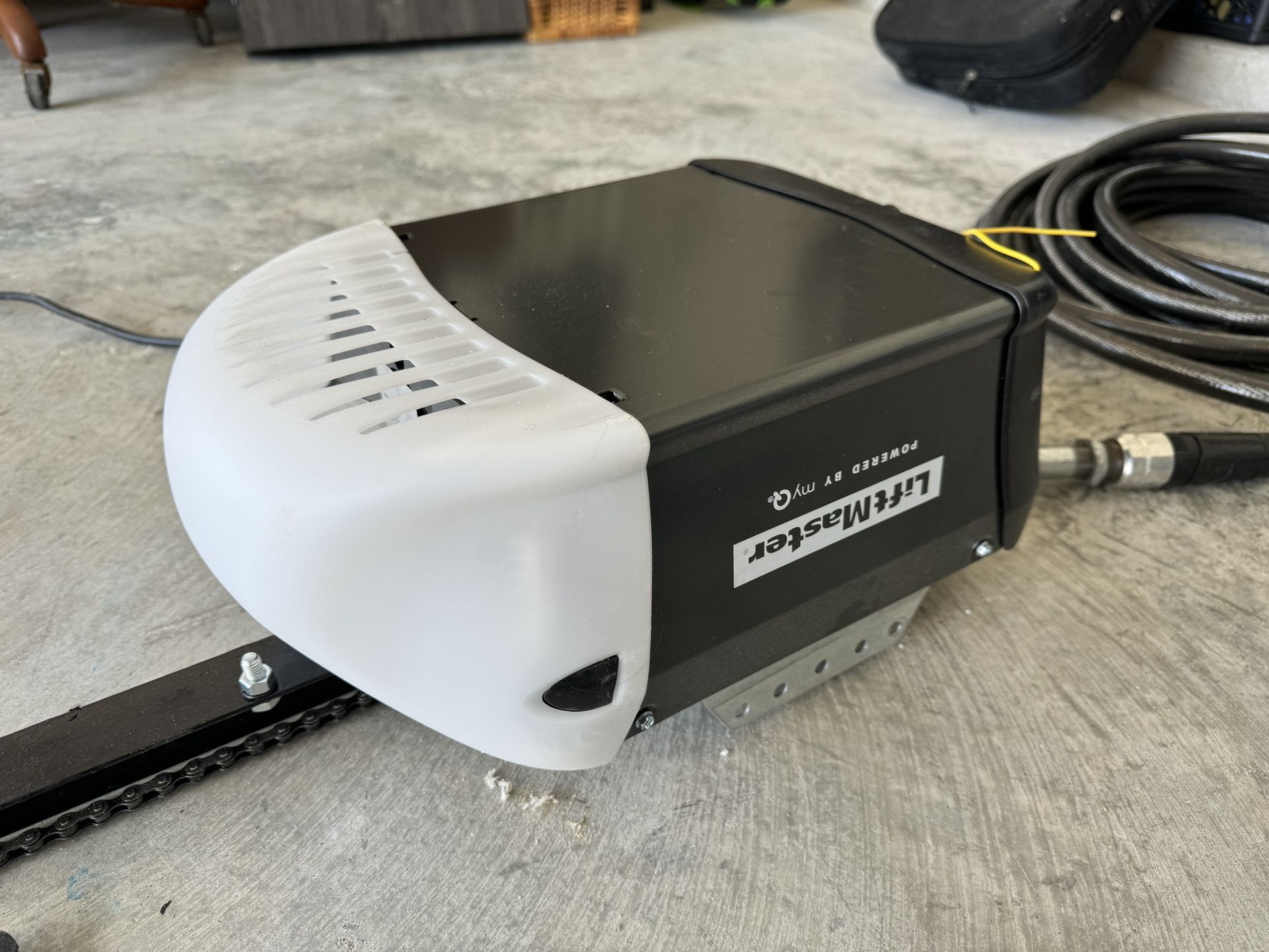 Installed view of LiftMaster 81650 chain drive opener