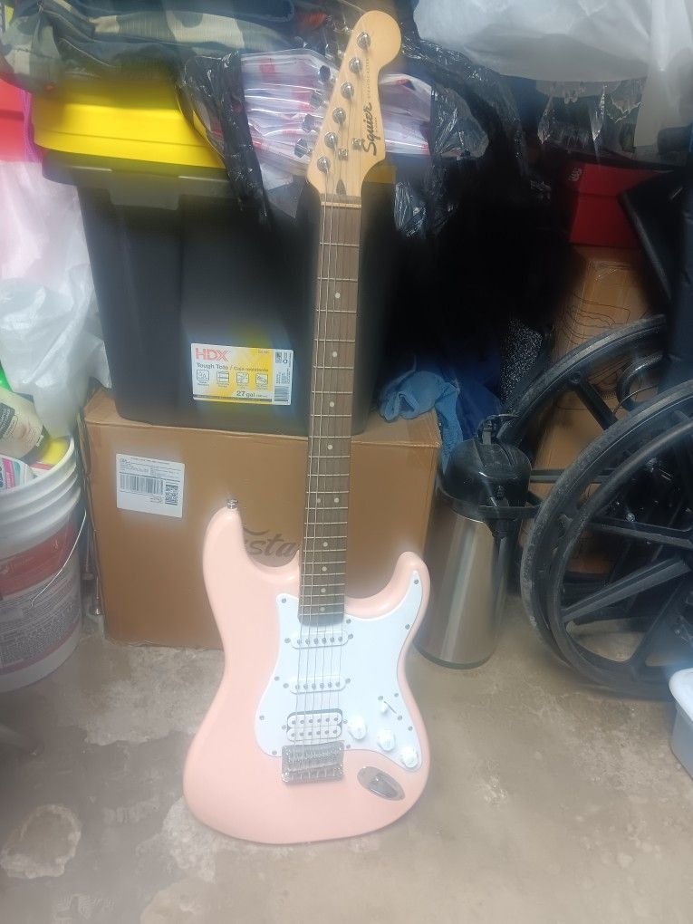 Pink For Women Squier Stratocaster By Fender Electric Guitar