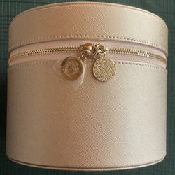 Makeup Case Bobbi Brown Gold Round Train Case With Mirror Makeup Carrier