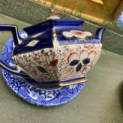 Antique English Imari Gaudi Teapot