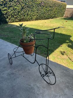 Wrought Iron Bicycle Plant Stand