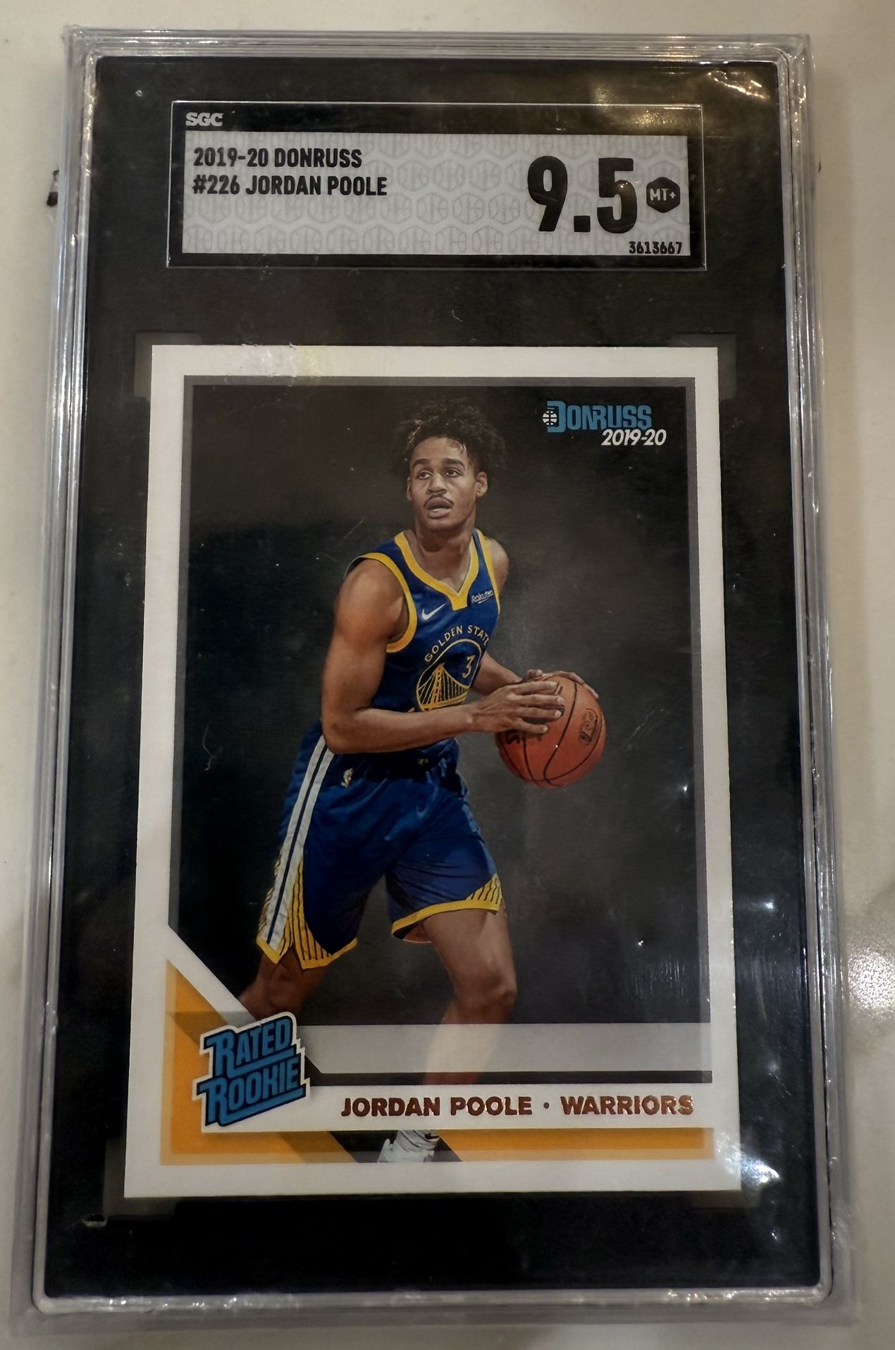 JORDAN POOLE 2019 Panini Donruss Rated Rookie #226 SGC 9.5 MT Warrior GS NBA