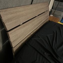 Full Size faux Wood Bed Frame 