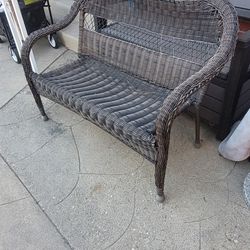 Patio Wicker Bench 