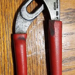Snap-On Tools AWI-85 USA  RED Soft Grip 7" Adjustable Joint Channel Pliers