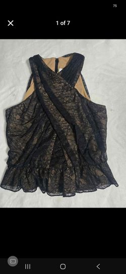 Veronica beard kailani black lace top
