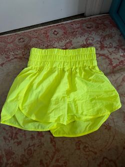 Neon yellow free people dupe shorts