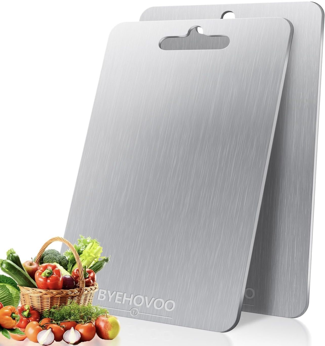 Titanium Cutting Board for Kitchen,100% Pure Titanium Cutting Board Non-Toxic Hygiene Dishwasher-Safe Food Grade Double Sided Metal Titanware Chopping