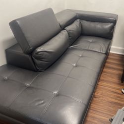 Black Leather/Leather-like Couch
