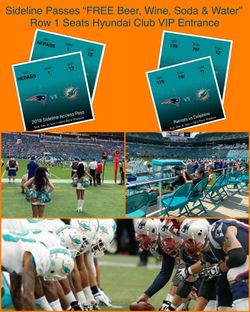 Dolphins vs Patriots Row 1 & Sideline Field Passes