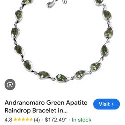 Andranomaro Green Apatite Raindrop Bracelet - new! 