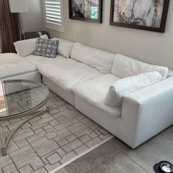 Goose Feather Sectional White Sofa