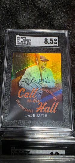 2025 Topps Babe Ruth Call to the Hall Orange Foil /25 SGC 8.5