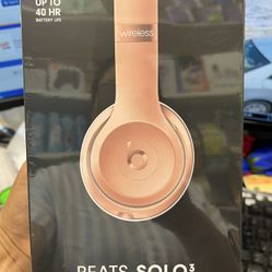 New Beats Solo Bluetooth Wireless All-Day On-Ear Headphones - Rose Gold