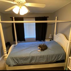 White Stanley Canopy Twin Bed