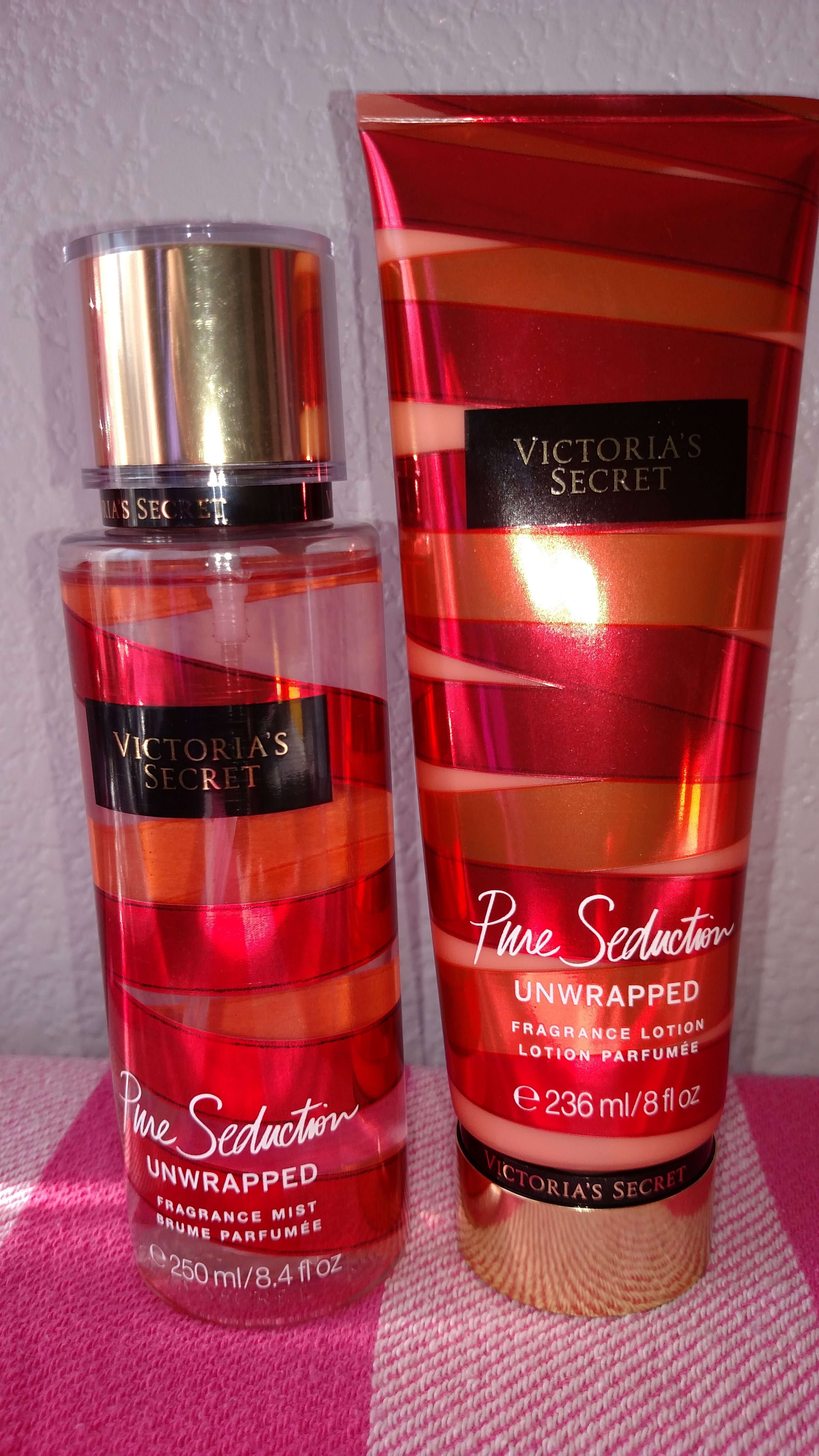Victoria's Secret PURE SEDUCTION unwrapped fragrance mist and lotion set $18