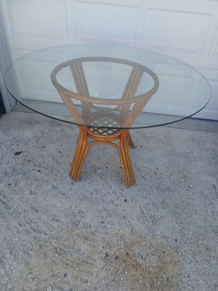 Natural Rattan Dining Table 
