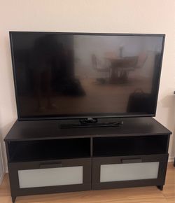 Black TV Stand with Two Drawers