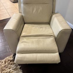 Leather Power Recliner(Beige)