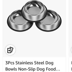 Three piece stainless steel Dog Bowels 
