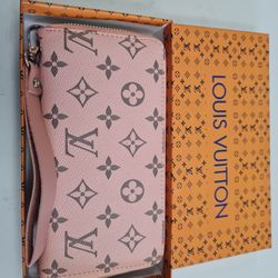 DESIGNER WALLET WITH ZIPPER, PINK COLOR 