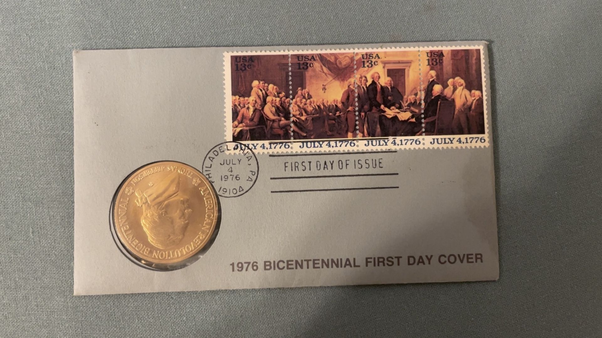 1976 Bicentennial First Day Issue Medal