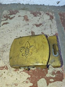 Boy Scouts Brass Belt Buckle Fleur-de-Lis
