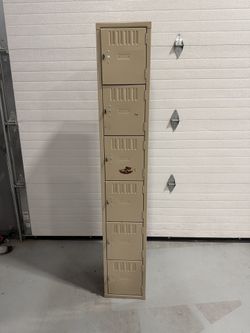 Tennsco 12 by 18 by 72 Single Stack Box Locker, Sand color, 6 compartments