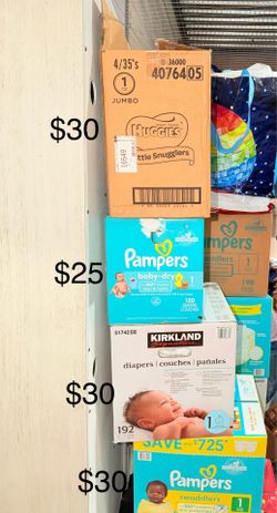 Brand new boxes of diapers , prices as listed. Brand new!