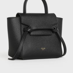 Pico Belt Bag In Grained Calfskin Black