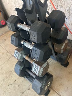 Dumbbells with rack