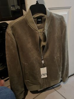 Faux Suede Bomber Jacket (S)