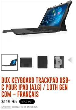 Dux Keyboard Trackpad USB-C for iPad 10th Gen