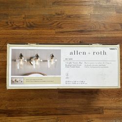 New Allen + Roth Rumie Brushed Gold 3-Light Vanity Bar 