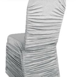 Grey Silver Wedding Chair Covers Ruched 