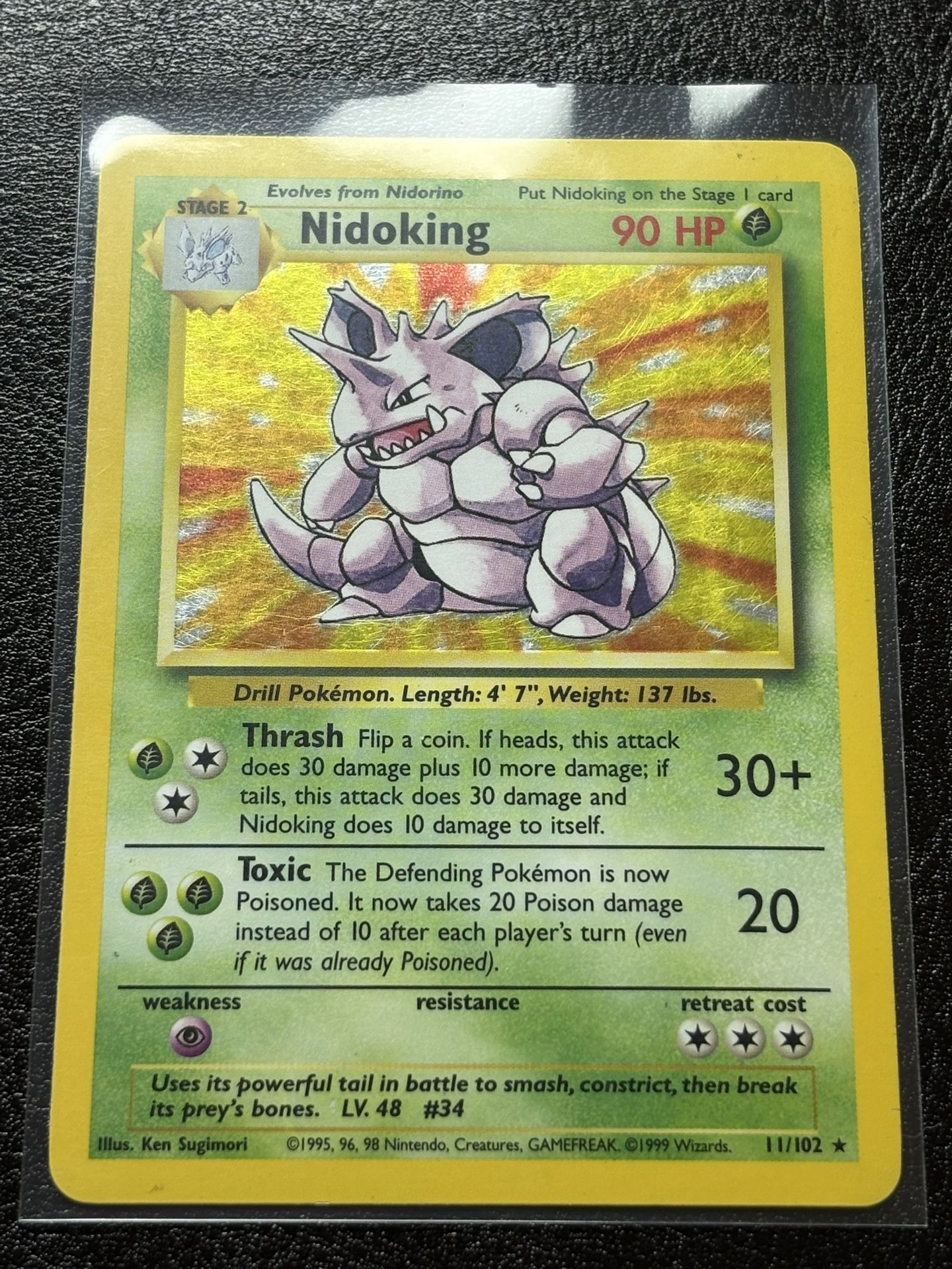 Nidoking Holo Pokemon Card