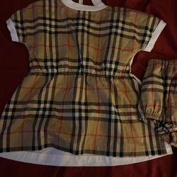 Burberry Top And Bottom For Infant Girl Size 3 Months 