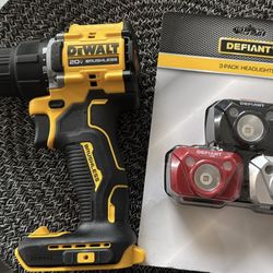 Dewalt DCD794 Hammer Drill Atomic + 3 Pack Headlights