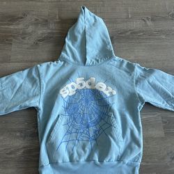 Sp5der web hoodie sky blue