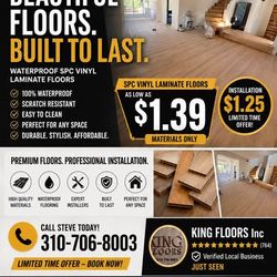 Waterproof SPC Flooring $1.39/sqft - Burbank - New Shipment